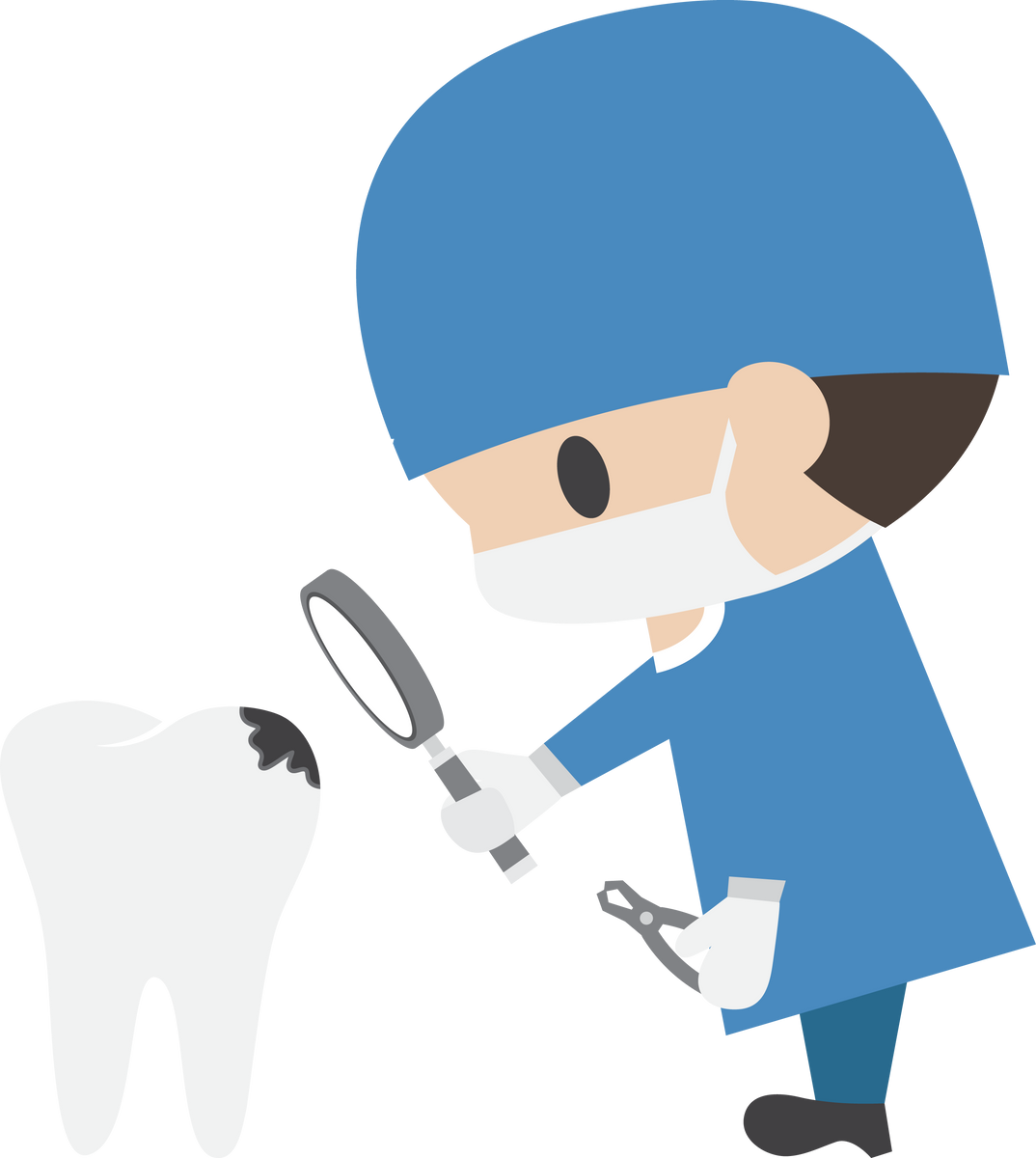 Dentist check up your teeth and look for dental caries